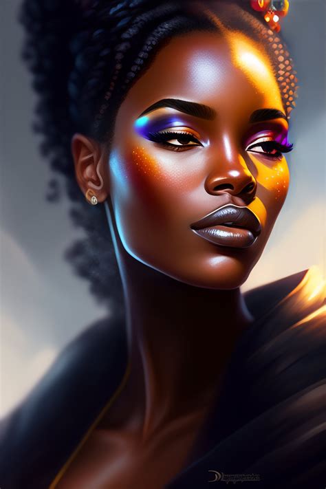 Lexica Fantasy Portrait Beautiful Black Woman Meditating Peacefully