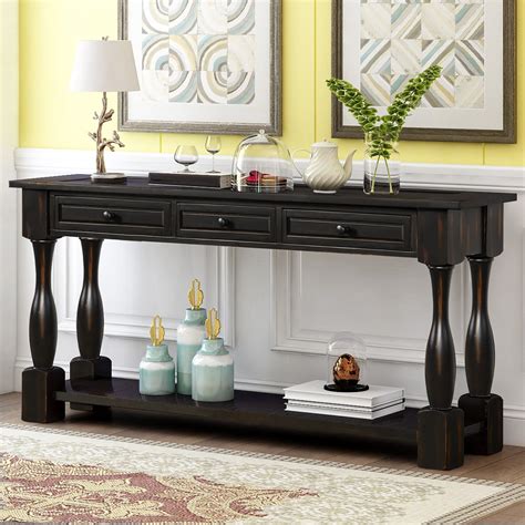Clearance Trexm Console Table 64 Long Extra Thick Sofa Table With