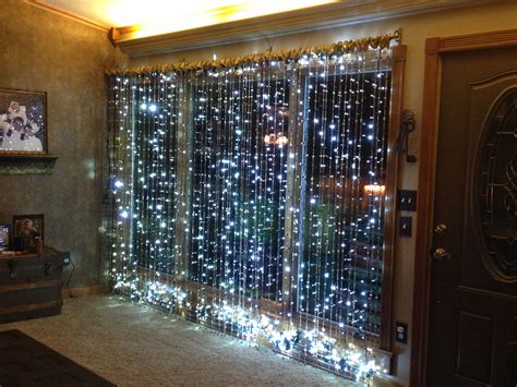 Lighted Christmas Window  using electrical bars and led lights