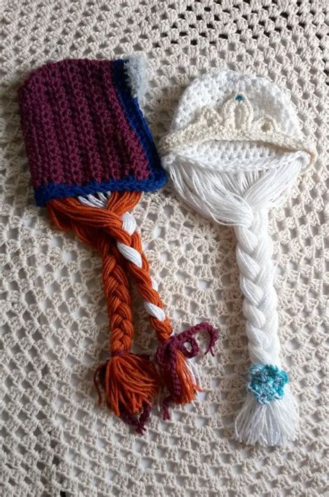 Etsy の Anna And Elsa Inspired Hats By Sarahandjolie Crochet For Kids
