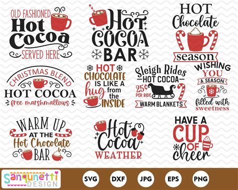 Hot Cocoa Bar Svg Hot Cocoa Clipart Hot Chocolate Bundle Etsy