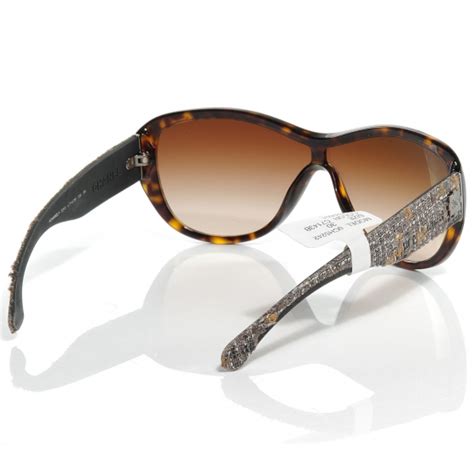 Chanel Cc Tortoise Tweed Sunglasses 5242 51515