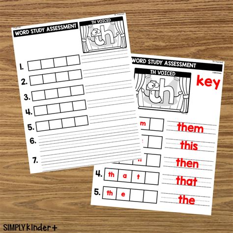 Digraph Th Voiced Assessments Sight Words By Phonics Skills Simply