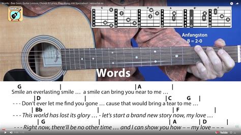Words Bee Gees Guitar Lesson Chords And Lyrics Play Along Mit