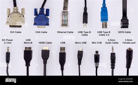 Cables De Ordenador Con Diferentes Conectores Para Conexión De Red Y