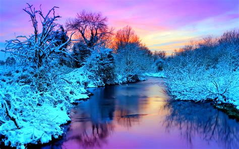 Download Frozen Sunset Lake Winter Ice Nature Scenic Hd Wallpaper