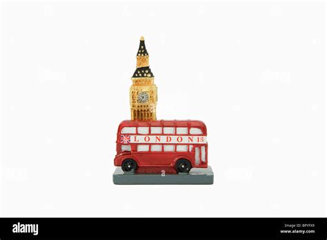 Mini Big Ben Und London Bus Souvenir Figur Stockfotografie Alamy