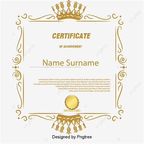 European Style Horizontal Version Of The Certificate, Diploma, Training Certificate, Certificate ...