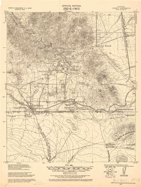 Bisbee Arizona 1927 1927 Usgs Old Topo Map Reprint 15x15 Az Quad