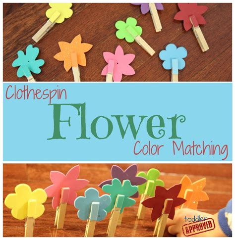 Toddler Approved Clothespin Flower Color Matching