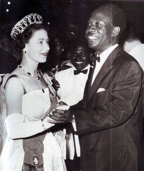 kwame nkrumah president of ghana dances with queen elizabeth ii of england in 1962 ghana