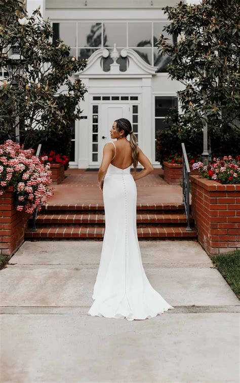 Simple And Modern Wedding Dress With Spaghetti Straps