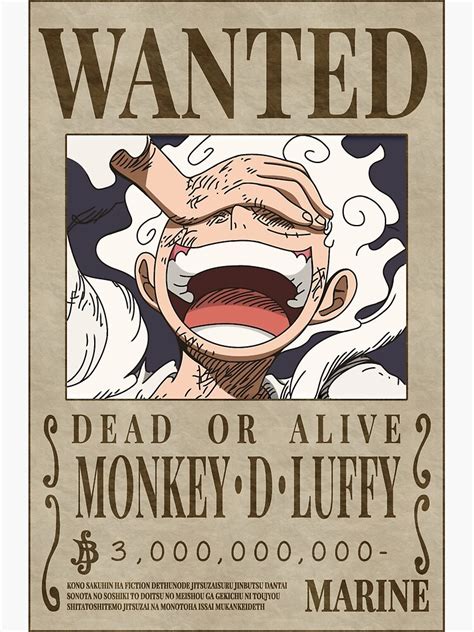 Luffy Wanted Poster Post Wano Updated Bounty Poster For Sale By