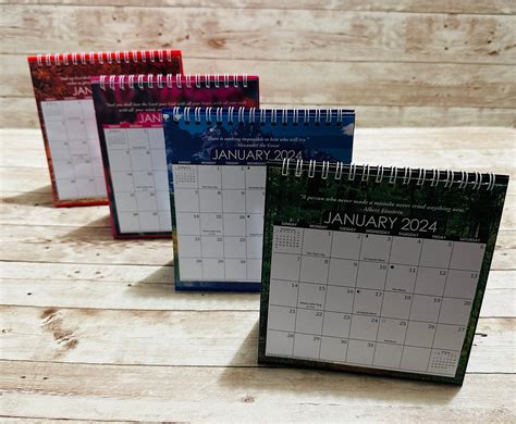 2024 Desktop Flip Calendar With Built In Stand Etsy