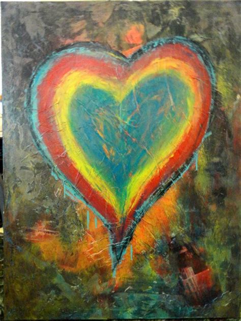 Original Mixed Media Heart On Canvas By Seahorsesound On Etsy 17500