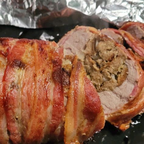 Bacon Wrapped Stuffed Pork Tenderloin Recipe