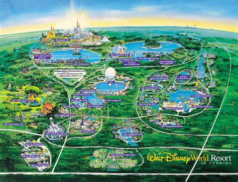 Wdw Wall Map Walt Disney World For Grownups