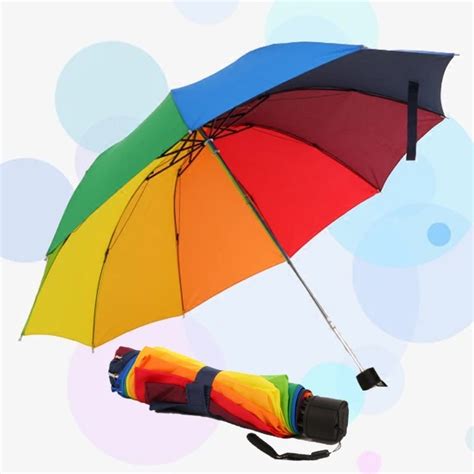 Rainbow Fold Umbrella Women And Men Non Automatic Umbrella Popular