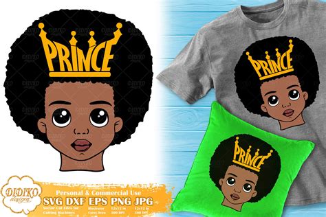 Black Prince Svg 1 Afro Boy With Crown Svg Cricut Didiko Designs