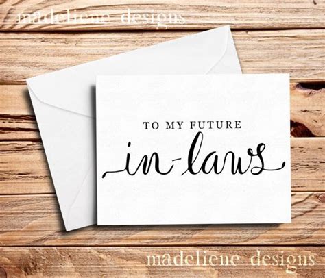 To My Future In Laws Card In Law Card Wedding By Madelienedesigns