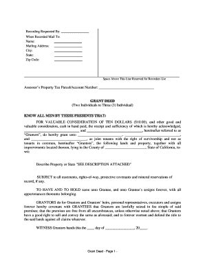 Grant Deed California Fill Online Printable Fillable Blank Pdffiller