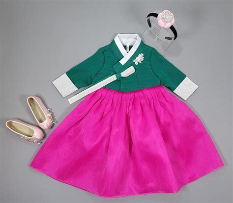 Korean Hanbok Dress Baby Girl Traditional First Birthday Dol Etsy