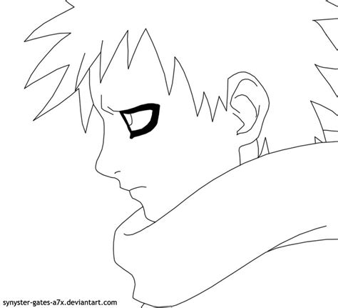 Young Gaara Lineart By Synyster Gates A7x On Deviantart