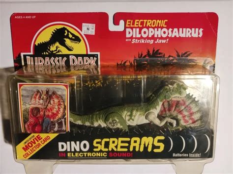 Jurassic Park Dino Screams Electronic Dilophosaurus Striking Jaw 1993