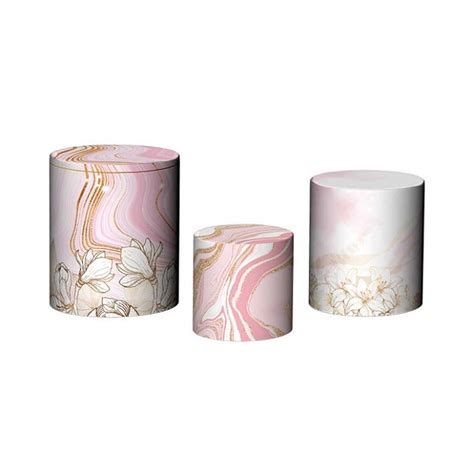 Trio De Capas De Cilindro 3d Dia Das Mulheres Floral E Dourado Via