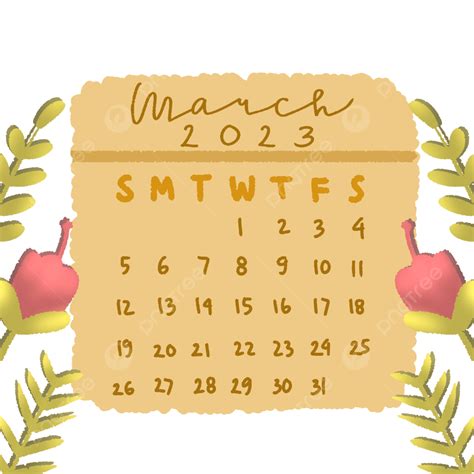 Ilustração De Calendário De Março De 2023 Png Calendário Março De