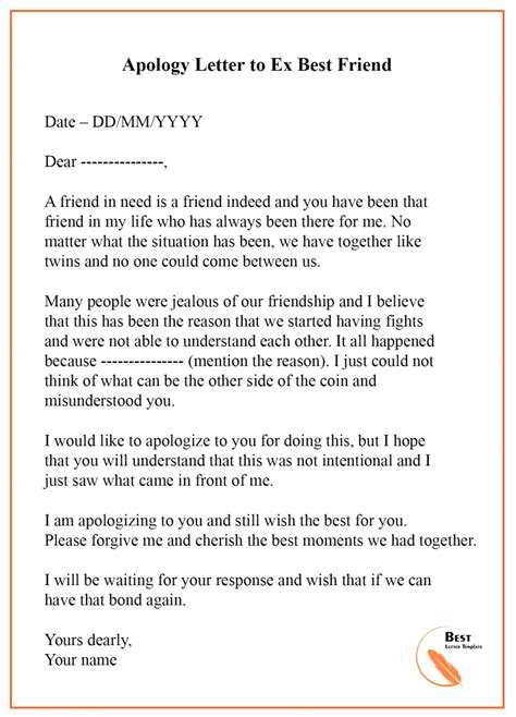 Apology Letter Template To Ex Girlfriend Boyfriend Sample And Examples