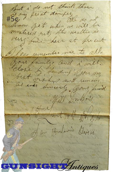 5 Civil War Cavalry Letters Exchanged Between Co D 1st U S Dragoons