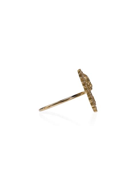 Shop Anissa Kermiche K Yellow Gold Madame Roland Diamond Ring With