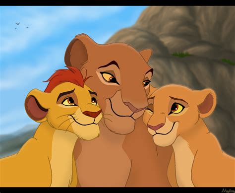 Kion And Kiara With Their Grandmother Sarabi Lion King Art Lion