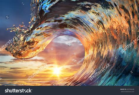 Colorful Ocean Wave Sea Water Crest Stock Photo 693783628 Shutterstock