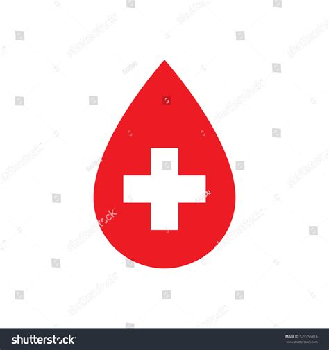 Blood Drop Cross Icon Stock Vector Royalty Free 529756816 Shutterstock