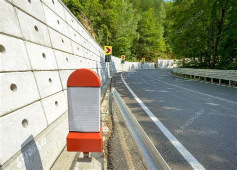 Kilometer Stone Post On The Roadside In Romania — Stock Photo © Tutye