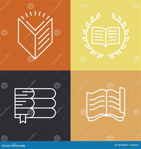 Vector Set Of Outline Education Logos And Icons Stock Vector