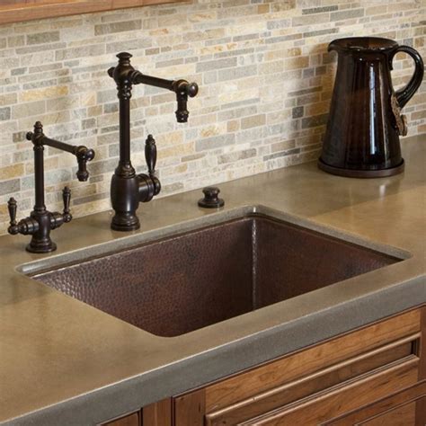 Luxury Brushed Nickel And Hammered Copper Kitchen Sinks