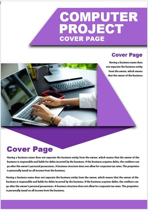 9 Free Printable Computer Project Cover Page Template In Ms Word And Pdf
