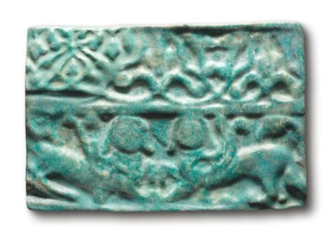 bonhams a kashan monochrome pottery tile depicting sphinxes persia 12th century