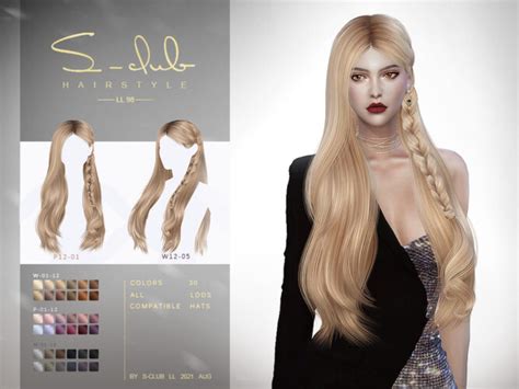 Braid Long Curly Hairstyle For Female By S Club At Tsr Sims 4 Updates