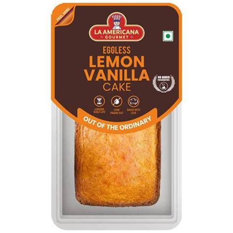 Buy La Americana Eggless Lemon Vanilla Cake Low Trans Fat Soft