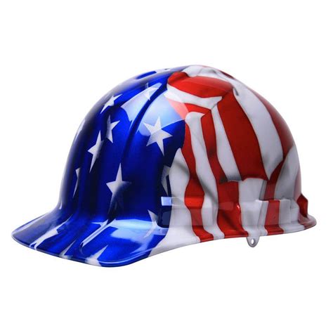 3m Patriotic Non Vented Hard Hat With Ratchet Adjustment 91275 80001t