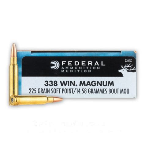 338 Win Mag 225 Grain Sp Federal Power Shok 20 Rounds Ammo