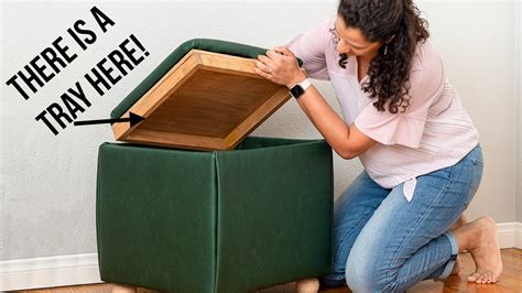 Easy Diy Storage Ottoman Cube With A Tray Top Youtube