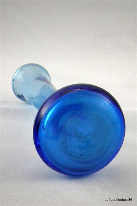 Pilgrim Glass 746 Blue Bud Vase Vintage 1960s 1970s Home Etsy