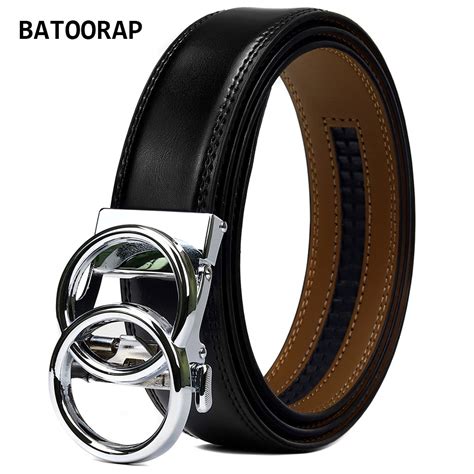 Batoorap Mens Leather Belt Automatic Buckle Fashion Accessories 35 Cm