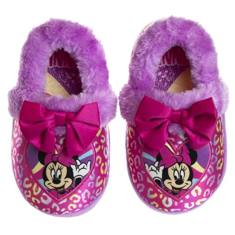 Disney Minnie Mouse Girls Slippers Fuchpurp 5 6