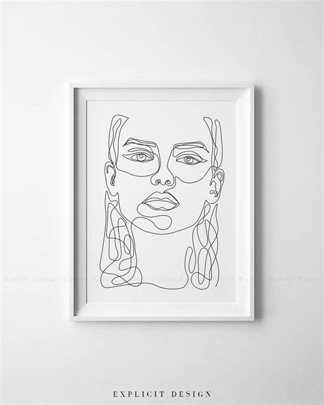 Photo woman body line art illustration. Fine Beauty Printable, One Line Drawing Print, Black White ...